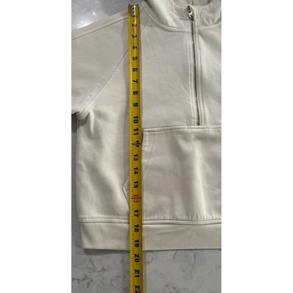 GAP Kids Hoodie Girls XXL 14-16 Ivory Half Zip Fleece Hooded Sweatshirt